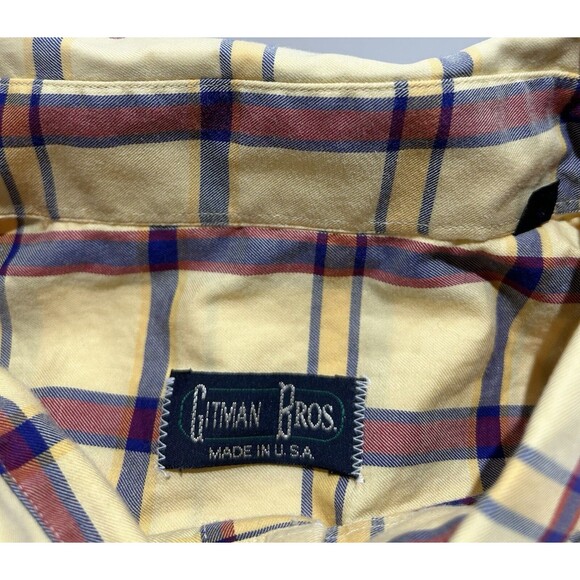 Gitman Bros. Checkered Plaid Button Down Long Sleeve Shirt Casual Size XXL 2XL - Picture 7 of 7